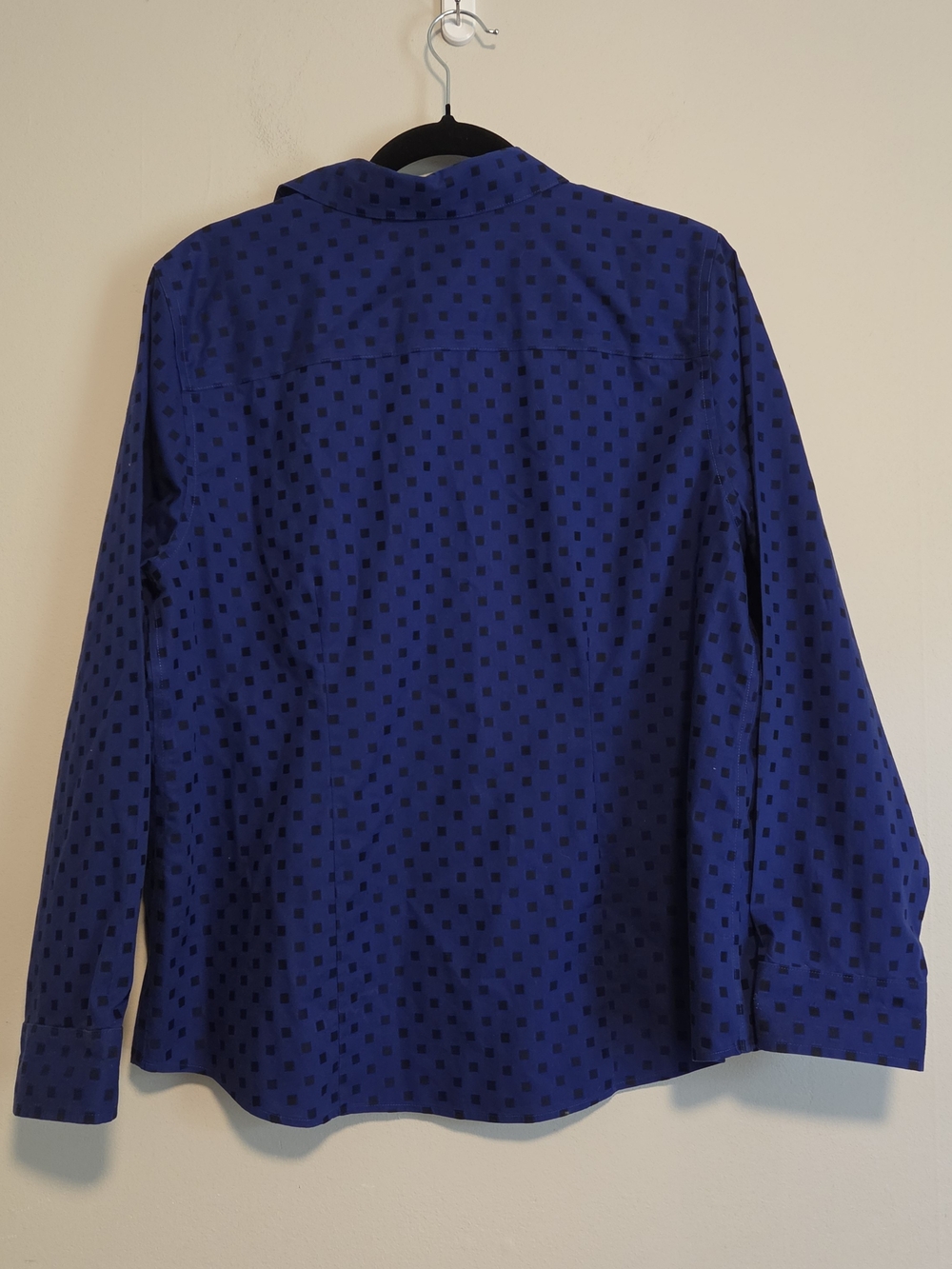 Chico's Button-Down Blouse Size 2 Large Blue And Black - Picture 3 of 4
